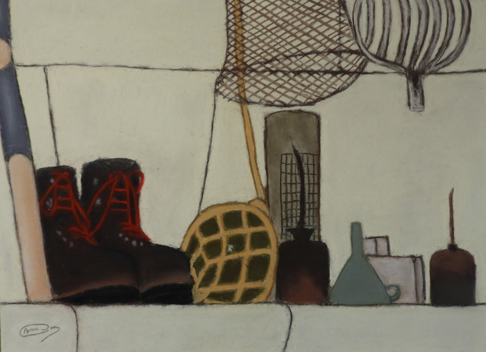 Chaussures aux lacets rouges